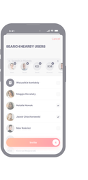 mobile app UX/UI mockups on a smartphone