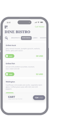 mobile app UX/UI mockups on a smartphone